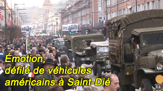 Émotion, défilé de véhicules américains à Saint-Dié