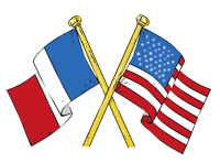drapeaux américain et français