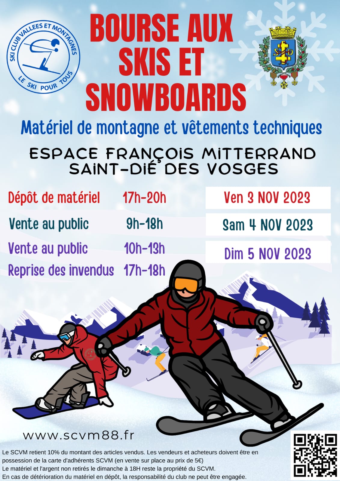 Bourse aux skis et snowboards du vendredi 3 au dimanche 5 novembre